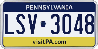 PA license plate LSV3048