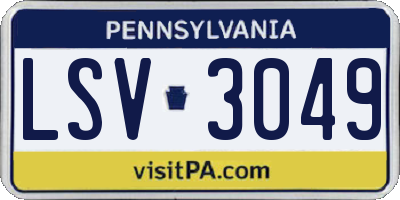 PA license plate LSV3049