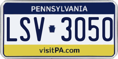 PA license plate LSV3050