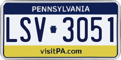 PA license plate LSV3051