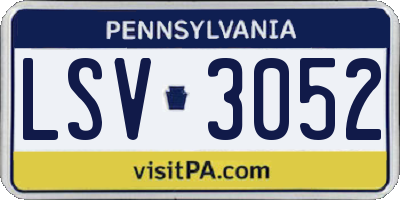 PA license plate LSV3052