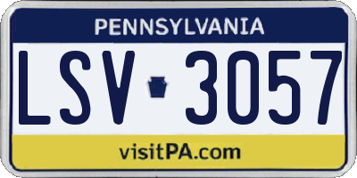 PA license plate LSV3057