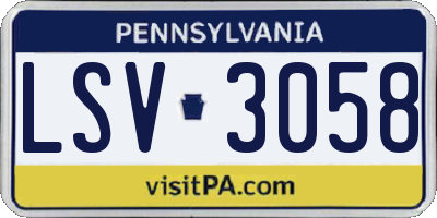 PA license plate LSV3058