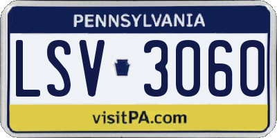 PA license plate LSV3060
