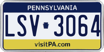 PA license plate LSV3064