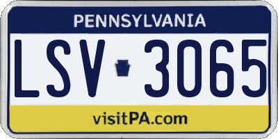 PA license plate LSV3065