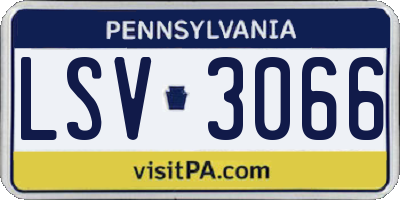PA license plate LSV3066