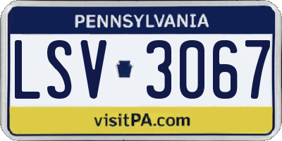 PA license plate LSV3067