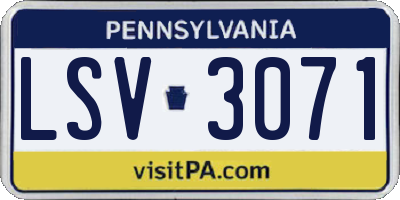 PA license plate LSV3071