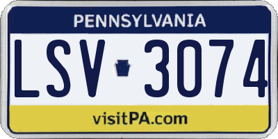 PA license plate LSV3074