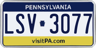 PA license plate LSV3077