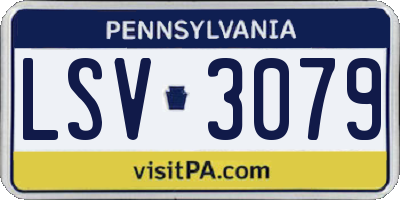 PA license plate LSV3079