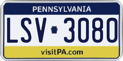 PA license plate LSV3080