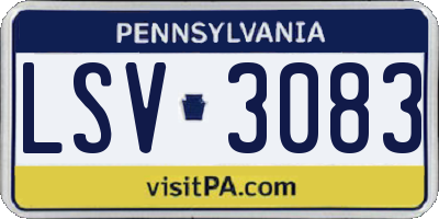 PA license plate LSV3083