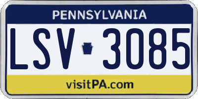 PA license plate LSV3085