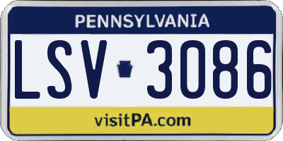 PA license plate LSV3086