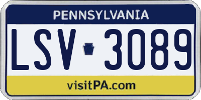 PA license plate LSV3089