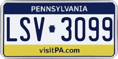 PA license plate LSV3099