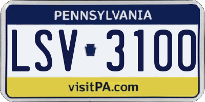 PA license plate LSV3100