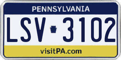 PA license plate LSV3102