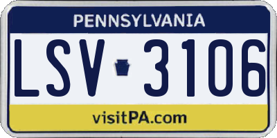 PA license plate LSV3106