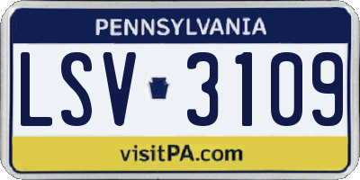 PA license plate LSV3109