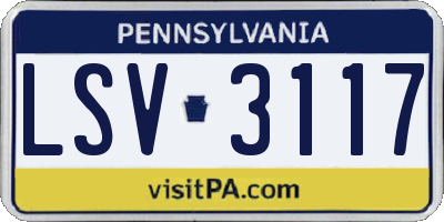 PA license plate LSV3117