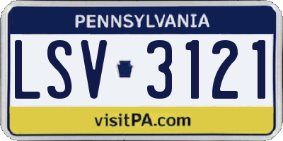 PA license plate LSV3121