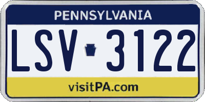 PA license plate LSV3122