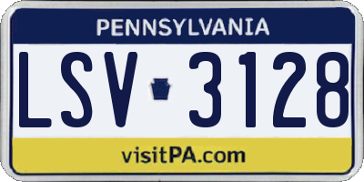 PA license plate LSV3128