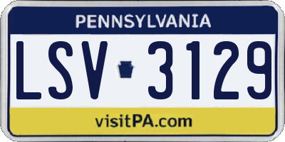 PA license plate LSV3129