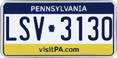 PA license plate LSV3130