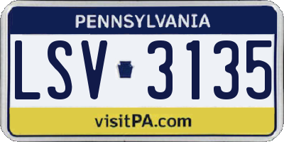PA license plate LSV3135