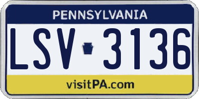 PA license plate LSV3136