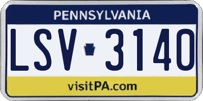 PA license plate LSV3140