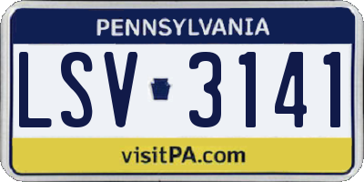 PA license plate LSV3141