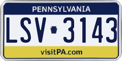 PA license plate LSV3143