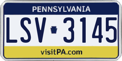 PA license plate LSV3145