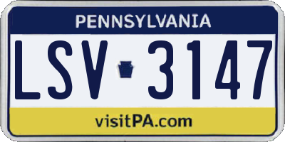 PA license plate LSV3147