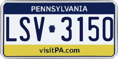 PA license plate LSV3150
