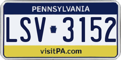 PA license plate LSV3152