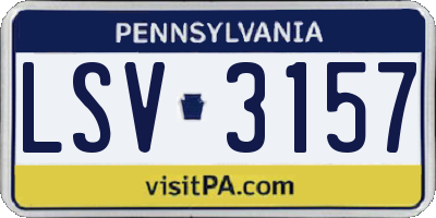 PA license plate LSV3157