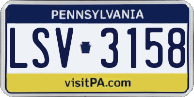 PA license plate LSV3158