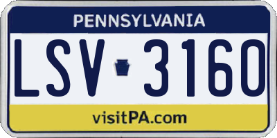 PA license plate LSV3160