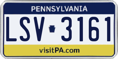 PA license plate LSV3161