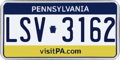 PA license plate LSV3162