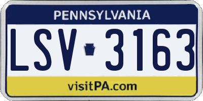 PA license plate LSV3163