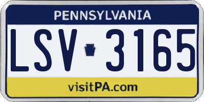 PA license plate LSV3165