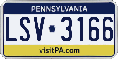PA license plate LSV3166