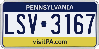 PA license plate LSV3167
